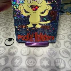 Pokemon Meowth Vintage Pocket Monsters Vending HOLO Prism Sticker 1998 #1156 - Image 3