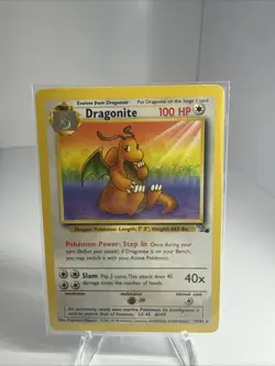 Pokemon TCG Dragonite 19/62 Fossil Non-Holo Rare Card Unlimited NM Condition - Image 1