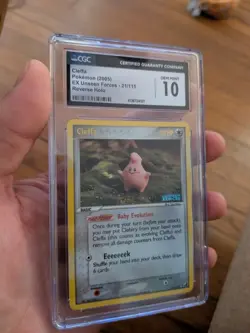 (TOP POP 7) CGC 10 GEM MINT Pokemon Cleffa EX Unseen Forces Reverse Holo 21/115 - Image 1