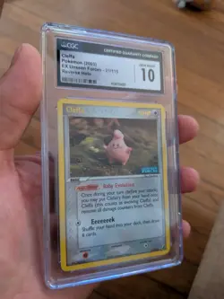 (TOP POP 7) CGC 10 GEM MINT Pokemon Cleffa EX Unseen Forces Reverse Holo 21/115 - Image 2
