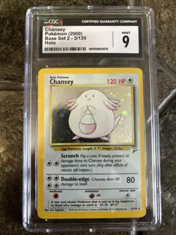 Pokemon TCG Chansey Base Set 2 Holo Unlimited Rare CGC 9 💎 - Image 1