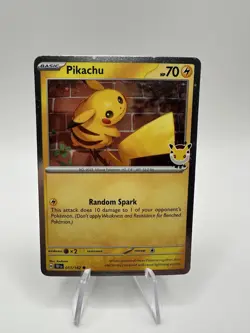 Pikachu 2026 Pokemon Day Stamp Cosmos Holo Pokemon 30th Anniversary 051/162 - Image 1