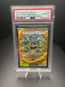 PSA 10 Teal Mask Ogerpon ex SIR 145/131 Prismatic Evolutions Pokemon TCG - Image 1