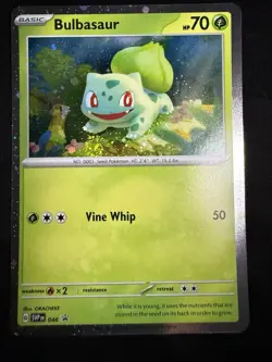 *DOUBLE SWIRL* Pokemon TCG Bulbasaur 151 Poster Collection Cosmos Promo SVP 046 - Image 1