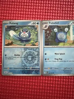 3 CardsPoliwag Poliwhirl Poliwrath Reverse Holo Set Pokemon 060 061 062/165 151 - Image 2