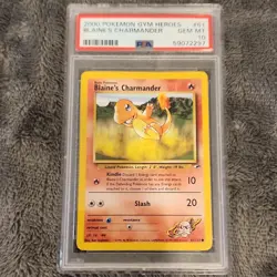 Pokemon Gym Heroes Blaine's Charmander 61/132 PSA 10 Unlimited Regular - Image 1