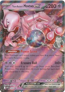 Team Rocket's Mewtwo EX 205 Scarlet & Violet Pokemon TCG - Image 1