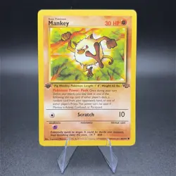 Pokemon Mankey 55/64 First Edition Jungle Regular - LP - Image 1
