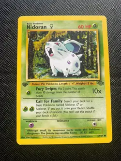 Pokemon TCG - Nidoran F 57/64 [1st Ed] - Jungle - LP - Image 1