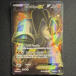 Pokemon Terrakion EX Dragons Exalted Ultra Rare Full Art Holo 121/124 2012 - Image 3