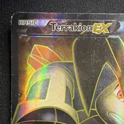 Pokemon Terrakion EX Dragons Exalted Ultra Rare Full Art Holo 121/124 2012 - Image 4