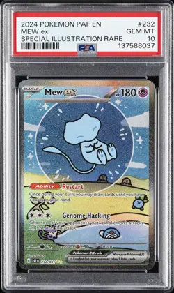 2024 POKEMON PAF EN-PALDEAN FATES SPECIAL ILLUSTRATION RARE #232 MEW EX PSA 10 - Image 1