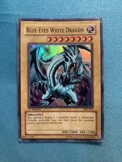Blue-Eyes White Dragon SKE-001 Holo Rare 1st Edition LP-MP Yugioh - Image 1