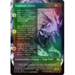FOIL SUMMON: FENRIR (BORDERLESS) X4 Final Fantasy FIN Magic MTG MINT CARD - Image 1