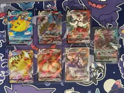 Pokemon VMAX 7 Card Lot –Pikachu SWSH286, Eevee SWSH087, Flying Pikachu 007, etc - Image 1
