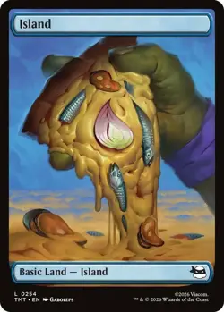 1x (254) Island - FOIL - FULL ART PIZZA LAND MTG Teenage Mutant Ninja Turtles NM - Image 1