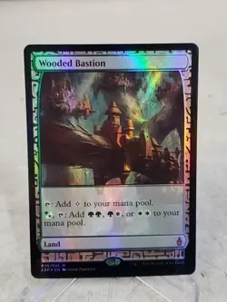 MTG Magic the Gathering Wooded Bastion (30/45) Zendikar Expeditions LP FOIL - Image 1