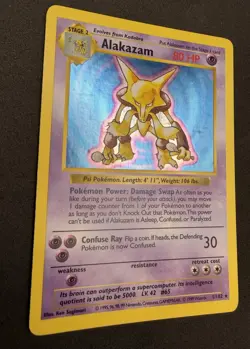 Pokemon Alakazam Shadowless 1/102 Base Set Holo Rare Card - Image 2