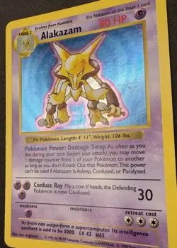 Pokemon Alakazam Shadowless 1/102 Base Set Holo Rare Card - Image 4