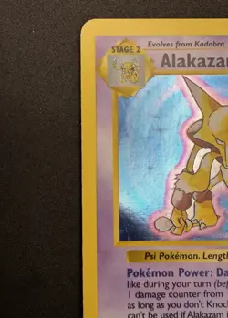 Pokemon Alakazam Shadowless 1/102 Base Set Holo Rare Card - Image 5