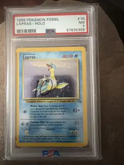 1999 pokemon Fossil Lapras - Holo (PSA - 7) - Image 1