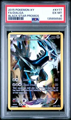 2015 POKEMON XY BLACK STAR PROMOS #XY77 FULL ART/DIALGA PSA 6 - Image 1