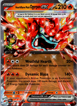 Hearthflame Mask Ogerpon ex 040/167 Pokemon TCG Twilight Masquerade NM - Image 1