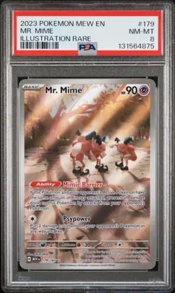 2023 POKEMON MEW EN-151 ILLUSTRATION RARE #179 MR. MIME PSA 8 - Image 1