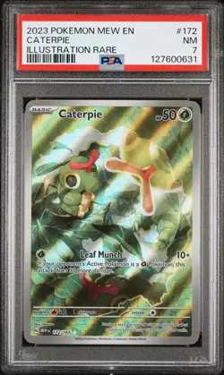 2023 POKEMON MEW EN-151 ILLUSTRATION RARE #172 CATERPIE PSA 7 - Image 1