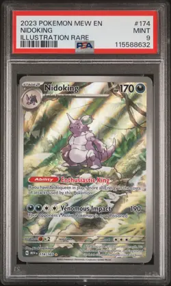 2023 POKEMON MEW EN-151 ILLUSTRATION RARE #174 NIDOKING PSA 9 - Image 1