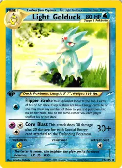 Pokemon TCG Light Golduck 47/105 Neo Destiny 1st Edition LP - Image 1