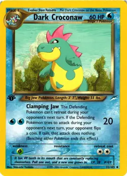 Pokemon TCG Dark Croconaw 32/105 Neo Destiny 1st Edition Uncommon VLP - Image 1
