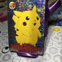 Pokemon Pikachu Vintage Pocket Monsters Vending HOLO Prism Sticker 1998 1159 - Image 3