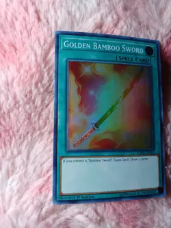 Yugioh Golden Bamboo Sword Super Rare 1st Edition SHVA-EN054 Shadows in Valhalla - Image 2