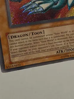 Yu-Gi-Oh! Blue-Eyes Toon Dragon MRL-000 - MP ( Light Foil Bleed Misprint Error) - Image 4