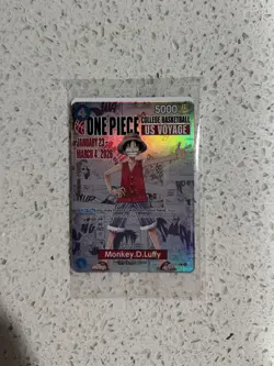One Piece Monkey D. Luffy US Voyage College Basketball Promo Card SEALED - Image 1