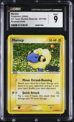 CGC 9 Mareep EX Team Rocket Returns 67/109 Reverse Holo Stamped Pokemon Card - Image 1