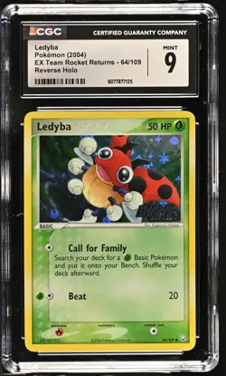 CGC 9 Ledyba EX Team Rocket Returns 64/109 Reverse Holo STAMPED Pokemon Card - Image 1