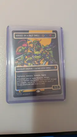 Heroes in a Half Shell (0096) (Borderless) (Pixel Surge Foil) TMNT Magic MTG - Image 3