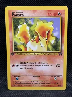 Ponyta 64/82 Team Rocket 1st Edition Pokemon Card WOTC - NM - Image 1