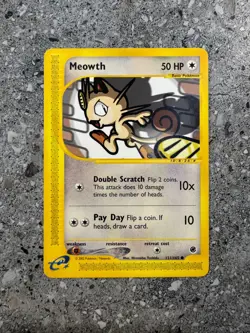 Pokemon TCG Cards Meowth 121/165 Expedition EXC-NM - Image 1