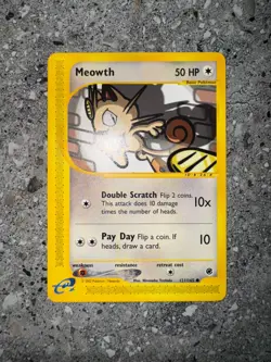 Pokemon TCG Cards Meowth 121/165 Expedition EXC-NM - Image 3