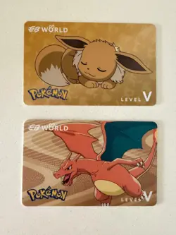 EB Games World level V Charizard & Eevee Card 🔥 Unregistered - Image 1