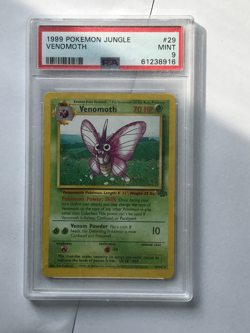 1999 Pokemon Jungle Venomoth Holo #29 PSA 9 Mint Card - Image 1