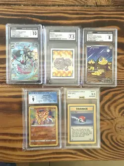 Graded Pokemon Card Slab Lot 5 Full Art Illustration Rare, Vintage, CGC AGS! - Image 1