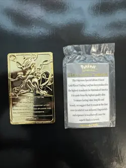 Pokemon Mewtwo 1999 Burger King Pokemon 23k Gold Plates Card / Certificate - Image 2