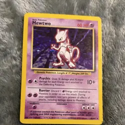 Pokemon Mewtwo Base Set Holo Rare Basic 60HP 10/102 1999 Wizards Card LP - Image 1