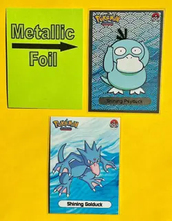 💥 PSYDUCK & GOLDUCK Evolution Pokemon ART Cards 1997 “SHINY” 2 PC SET NM💥 - Image 1