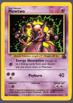 Mewtwo 14 Black Star Promo Pokemon Card 2000 NM - Image 1