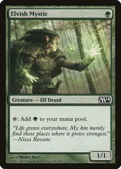 x4 Elvish Mystic [Magic 2014] 4x Magic MTG Cards LP - Image 1